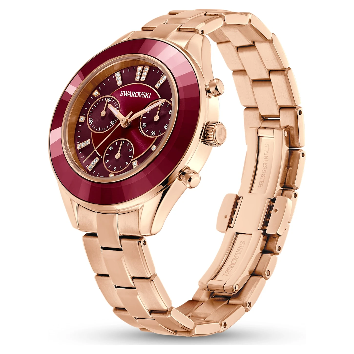 Swarovski Octea Lux Sport Watch Swiss Made, Metal Bracelet, Red, Rose Gold-tone Finish 5 Swarovski Octea Lux Sport Watch Swiss Made, Metal Bracelet, Red, Rose Gold-tone Finish - Image 3