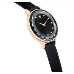 Swarovski Octea Nova Watch Swiss Made, Leather Strap, Black, Rose Gold-tone Finish -Jewelry Store octea nova watch swiss made leather strap black rose gold tone finish swarovski 5650033 5