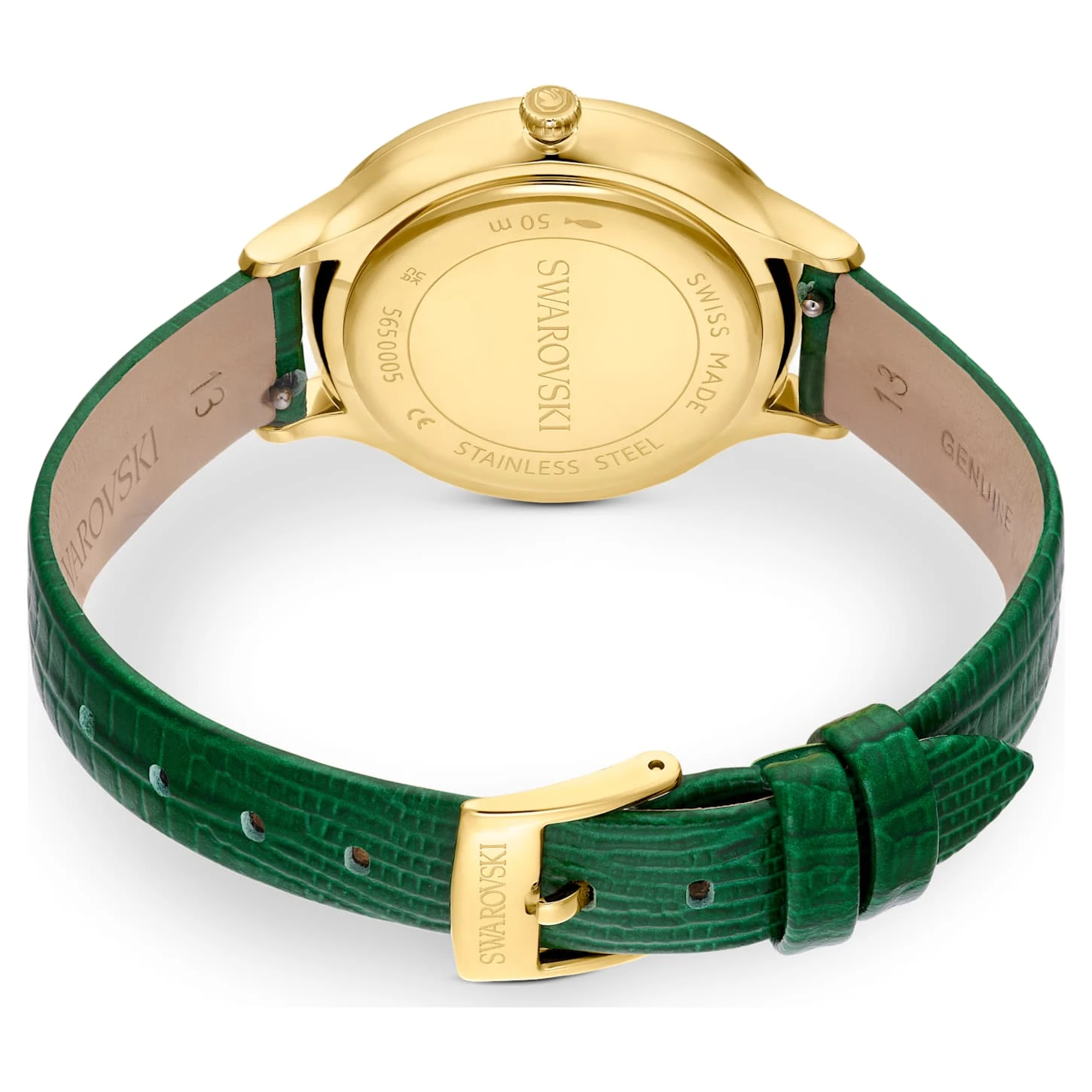 Swarovski Octea Nova Watch Swiss Made, Leather Strap, Green, Gold-tone Finish 6 Swarovski Octea Nova Watch Swiss Made, Leather Strap, Green, Gold-tone Finish - Image 4