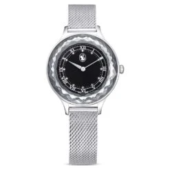 Swarovski Octea Nova Watch Swiss Made, Metal Bracelet, Black, Stainless Steel