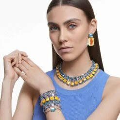 Swarovski Orbita Bracelet Octagon Cut, Multicolored, Gold-tone Plated -Jewelry Store orbita bracelet octagon cut multicolored gold tone plated swarovski 5616643 6