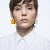 Swarovski Orbita Clip Earrings Asymmetrical Design, Square Cut, Multicolored, Gold-tone Plated -Jewelry Store orbita clip earrings asymmetrical design square cut multicolored gold tone plated swarovski 5600522