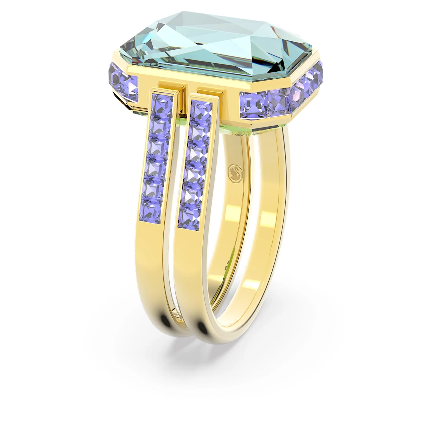 Swarovski Orbita Ring Octagon Cut, Multicolored, Gold-tone Plated - Image 4