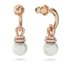 Swarovski Originally Drop Earrings White, Rose Gold-tone Plated -Jewelry Store originally drop earrings white rose gold tone plated swarovski 5669524 4