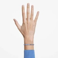 Swarovski Ortyx Bracelet Triangle Cut, Blue, Rhodium Plated -Jewelry Store ortyx bracelet triangle cut blue rhodium plated swarovski 5614925 4