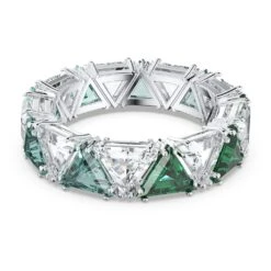 Swarovski Ortyx Cocktail Ring Triangle Cut, Green, Rhodium Plated -Jewelry Store ortyx cocktail ring triangle cut green rhodium plated swarovski 5610734 1