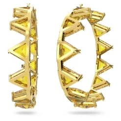 Swarovski Ortyx Hoop Earrings Triangle Cut, Yellow, Gold-tone Plated -Jewelry Store ortyx hoop earrings triangle cut yellow gold tone plated swarovski 5630821 2