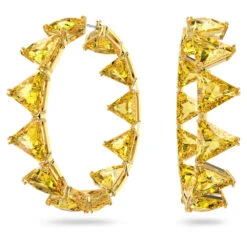 Swarovski Ortyx Hoop Earrings Triangle Cut, Yellow, Gold-tone Plated -Jewelry Store ortyx hoop earrings triangle cut yellow gold tone plated swarovski 5630821 4