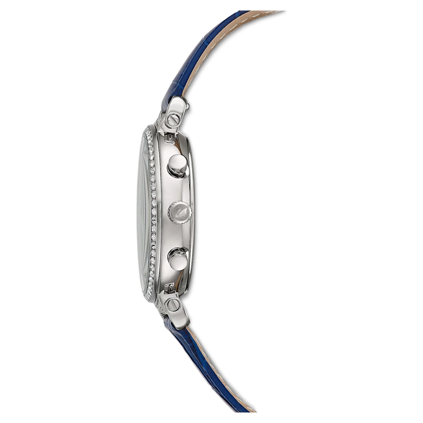 Swarovski Passage Chrono Watch Swiss Made, Leather Strap, Blue, Stainless Steel 4 Swarovski Passage Chrono Watch Swiss Made, Leather Strap, Blue, Stainless Steel - Image 2