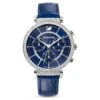 Swarovski Passage Chrono Watch Swiss Made, Leather Strap, Blue, Stainless Steel -Jewelry Store passage chrono watch swiss made leather strap blue stainless steel swarovski 5580342