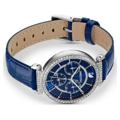 Swarovski Passage Chrono Watch Swiss Made, Leather Strap, Blue, Stainless Steel 9 Swarovski Passage Chrono Watch Swiss Made, Leather Strap, Blue, Stainless Steel -Jewelry Store passage chrono watch swiss made leather strap blue stainless steel swarovski 5580342 2