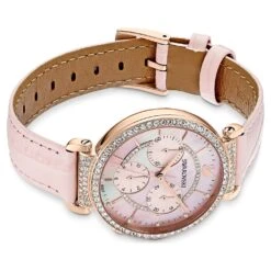 Swarovski Passage Chrono Watch Swiss Made, Leather Strap, Pink, Rose Gold-tone Finish -Jewelry Store passage chrono watch swiss made leather strap pink rose gold tone finish swarovski 5580352 2