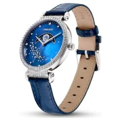 Swarovski Passage Moon Phase Watch Swiss Made, Moon, Leather Strap, Blue, Stainless Steel 12 Swarovski Passage Moon Phase Watch Swiss Made, Moon, Leather Strap, Blue, Stainless Steel -Jewelry Store passage moon phase watch swiss made moon leather strap blue stainless steel swarovski 5613320 2