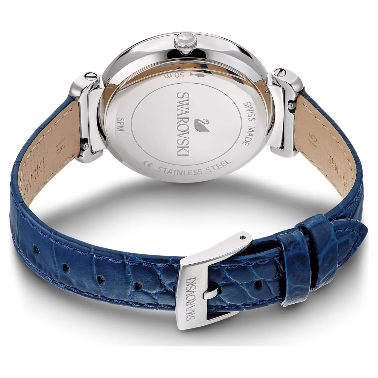 Swarovski Passage Moon Phase Watch Swiss Made, Moon, Leather Strap, Blue, Stainless Steel 6 Swarovski Passage Moon Phase Watch Swiss Made, Moon, Leather Strap, Blue, Stainless Steel - Image 4