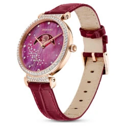 Swarovski Passage Moon Phase Watch Swiss Made, Moon, Leather Strap, Red, Rose Gold-tone Finish 12 Swarovski Passage Moon Phase Watch Swiss Made, Moon, Leather Strap, Red, Rose Gold-tone Finish -Jewelry Store passage moon phase watch swiss made moon leather strap red rose gold tone finish swarovski 5613323 2