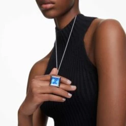 Swarovski Pendant Watch Triangle Cut, Blue, Stainless Steel -Jewelry Store pendant watch triangle cut blue stainless steel swarovski 5631158 4