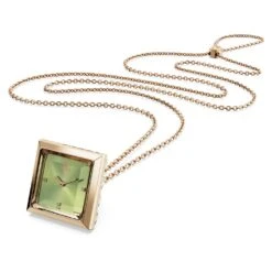Swarovski Pendant Watch Triangle Cut, Green, Champagne Gold-tone Finish -Jewelry Store pendant watch triangle cut green champagne gold tone finish swarovski 5631146 2
