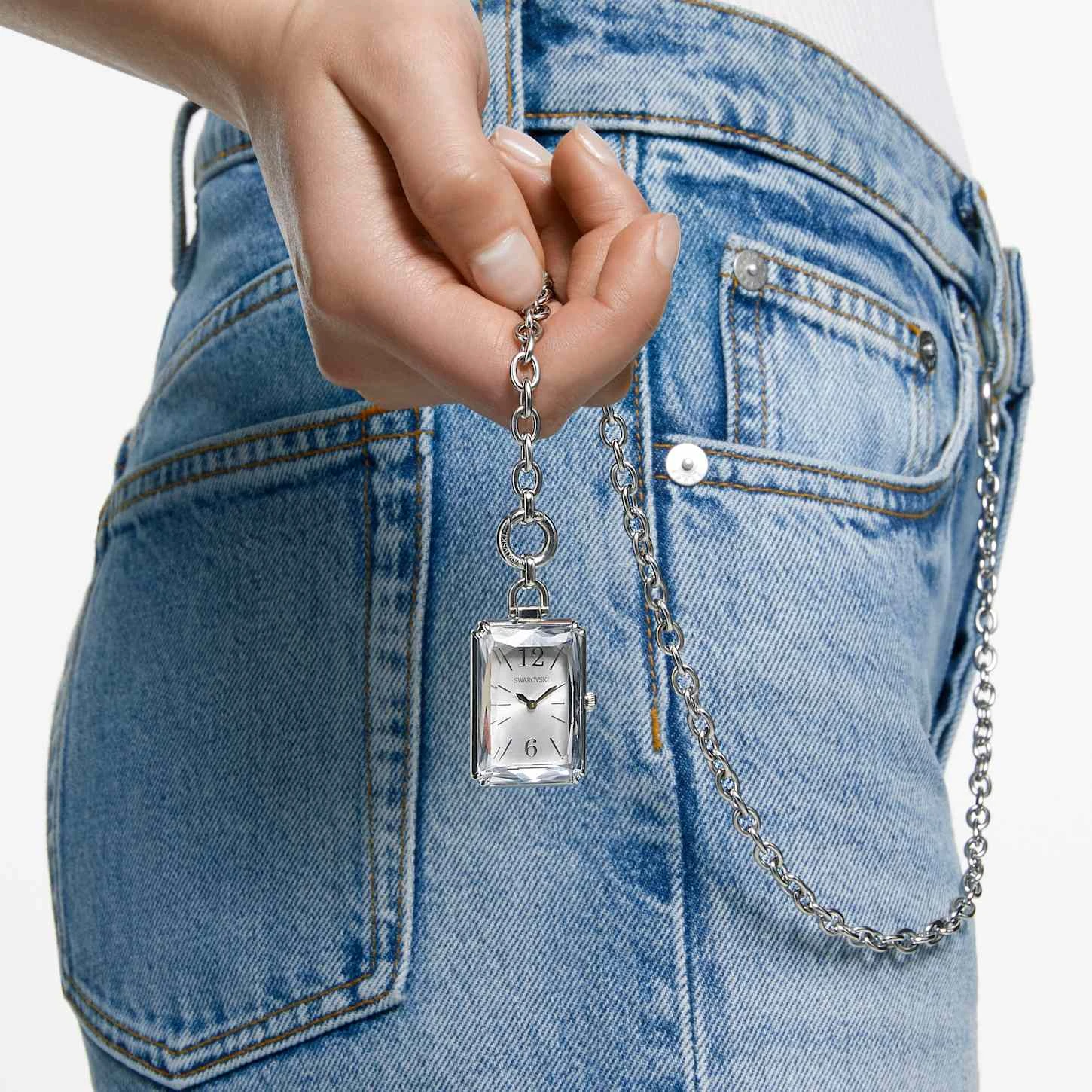 Swarovski Pocket Watch Silver Tone, Stainless Steel 3 Swarovski Pocket Watch Silver Tone, Stainless Steel