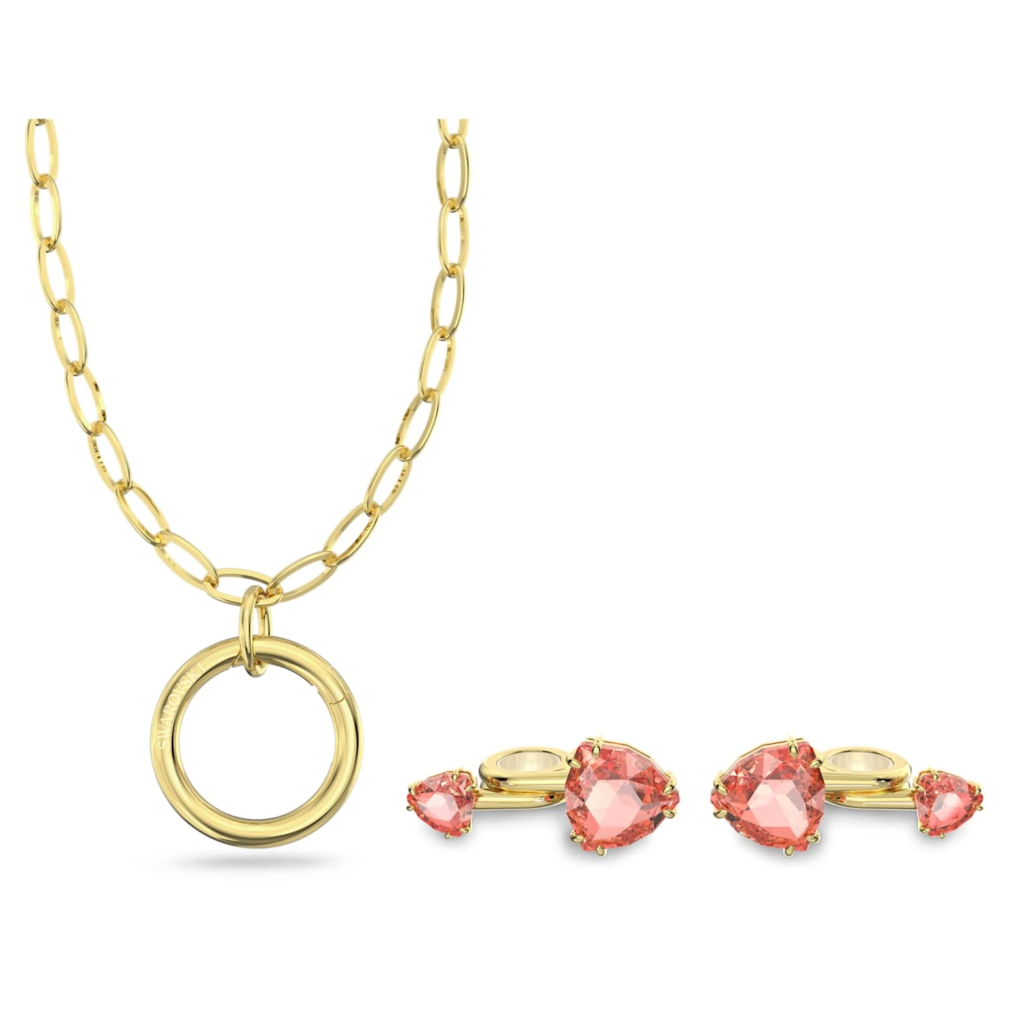 Swarovski Pod Jewelry Pink, Gold-tone Plated 3 Swarovski Pod Jewelry Pink, Gold-tone Plated