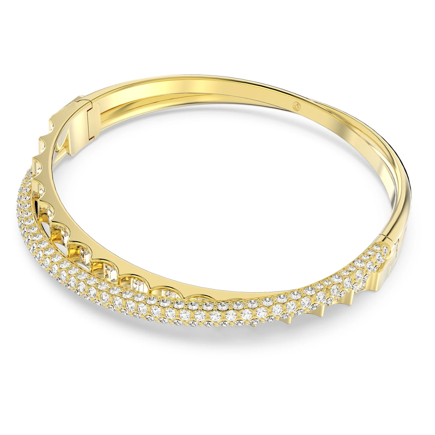 Swarovski Rota Bangle Mixed Cuts, White, Gold-tone Plated 4 Swarovski Rota Bangle Mixed Cuts, White, Gold-tone Plated - Image 3