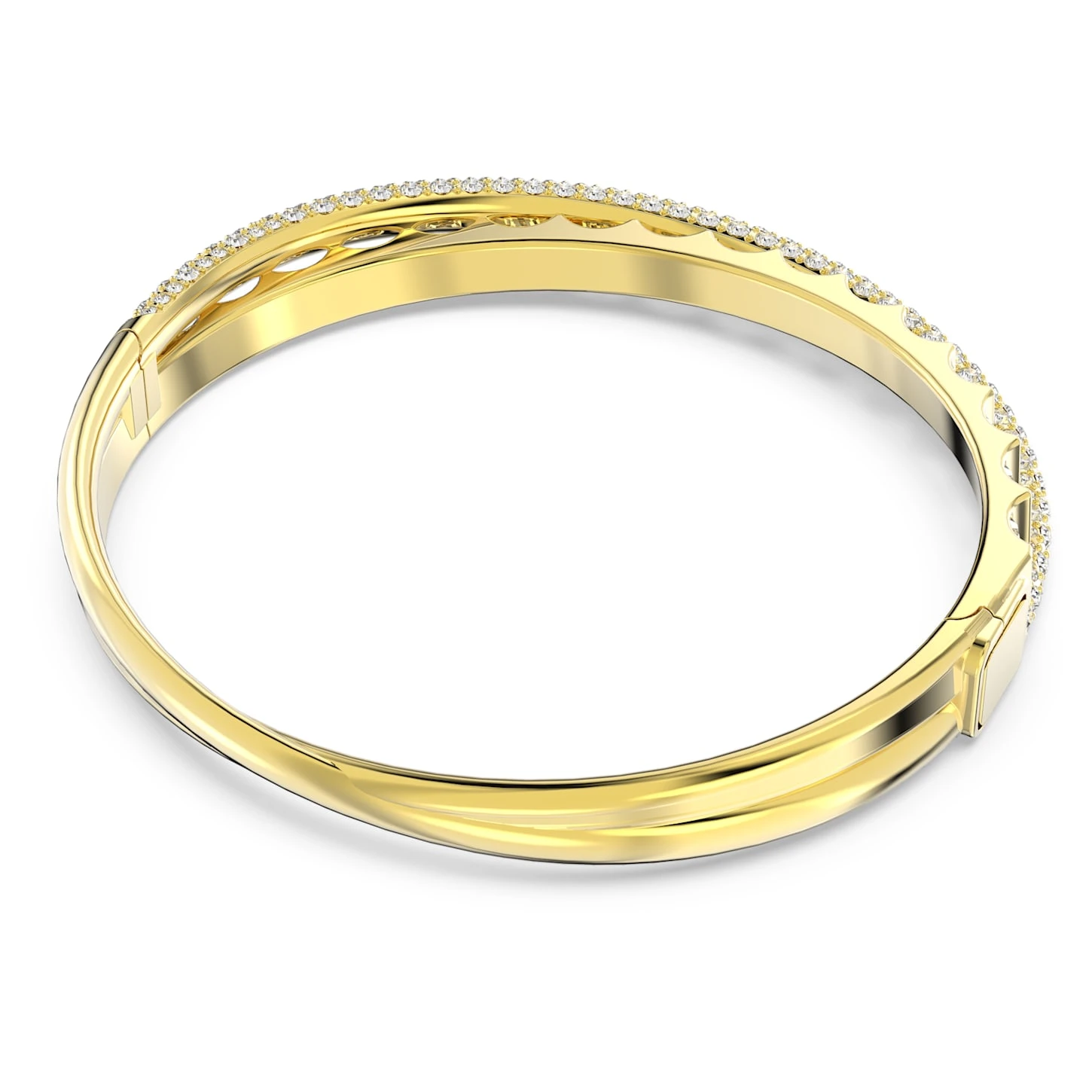 Swarovski Rota Bangle Mixed Cuts, White, Gold-tone Plated 6 Swarovski Rota Bangle Mixed Cuts, White, Gold-tone Plated - Image 5