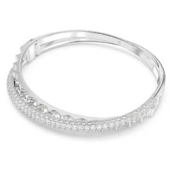 Swarovski Rota Bangle Mixed Cuts, White, Rhodium Plated -Jewelry Store rota bangle mixed cuts white rhodium plated swarovski 5663236 2