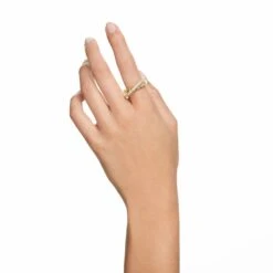 Swarovski Rota Cocktail Ring Mixed Cuts, White, Gold-tone Plated