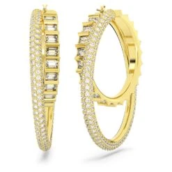 Swarovski Rota Hoop Earrings Mixed Cuts, White, Gold-tone Plated 12 Swarovski Rota Hoop Earrings Mixed Cuts, White, Gold-tone Plated -Jewelry Store rota hoop earrings mixed cuts white gold tone plated swarovski 5629906 4