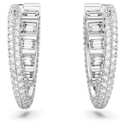 Swarovski Rota Hoop Earrings Mixed Cuts, White, Rhodium Plated 9 Swarovski Rota Hoop Earrings Mixed Cuts, White, Rhodium Plated -Jewelry Store rota hoop earrings mixed cuts white rhodium plated swarovski 5623483 2