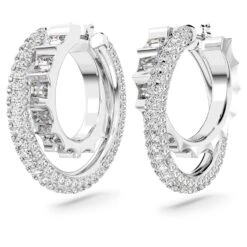 Swarovski Rota Hoop Earrings Mixed Cuts, White, Rhodium Plated 10 Swarovski Rota Hoop Earrings Mixed Cuts, White, Rhodium Plated -Jewelry Store rota hoop earrings mixed cuts white rhodium plated swarovski 5623483 3