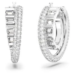 Swarovski Rota Hoop Earrings Mixed Cuts, White, Rhodium Plated 11 Swarovski Rota Hoop Earrings Mixed Cuts, White, Rhodium Plated -Jewelry Store rota hoop earrings mixed cuts white rhodium plated swarovski 5623483 4