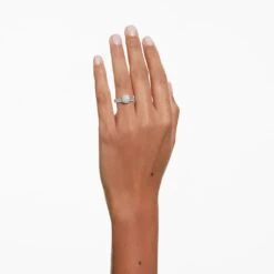 Swarovski Signature Ring Diamond TCW 0.75 Carat, Center Stone 0.50 Carat, 14K White Gold -Jewelry Store signature ring diamond tcw 0.75 carat center stone 0.50 carat 14k white gold swarovski 5651269 5