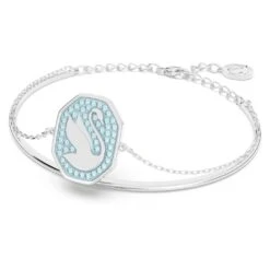 Swarovski Signum Bangle Swan, Blue, Rhodium Plated -Jewelry Store signum bangle swan blue rhodium plated swarovski 5628552 2
