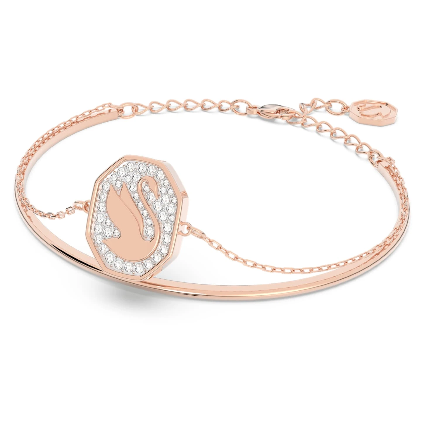 Swarovski Signum Bangle Swan, White, Rose Gold-tone Plated 5 Swarovski Signum Bangle Swan, White, Rose Gold-tone Plated - Image 3