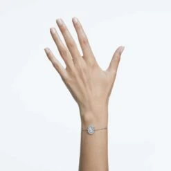 Swarovski Signum Bracelet Swan, White, Rhodium Plated