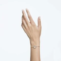 Swarovski Signum Bracelet Swan, White, Rose Gold-tone Plated