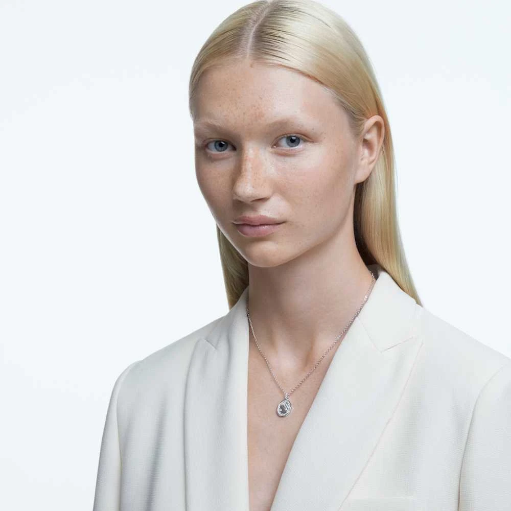 Swarovski Signum Pendant Swan, Long, White, Rhodium Plated 7 Swarovski Signum Pendant Swan, Long, White, Rhodium Plated - Image 5