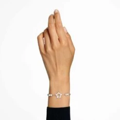 Swarovski Stella Bracelet Pavé, Star, White, Rhodium Plated