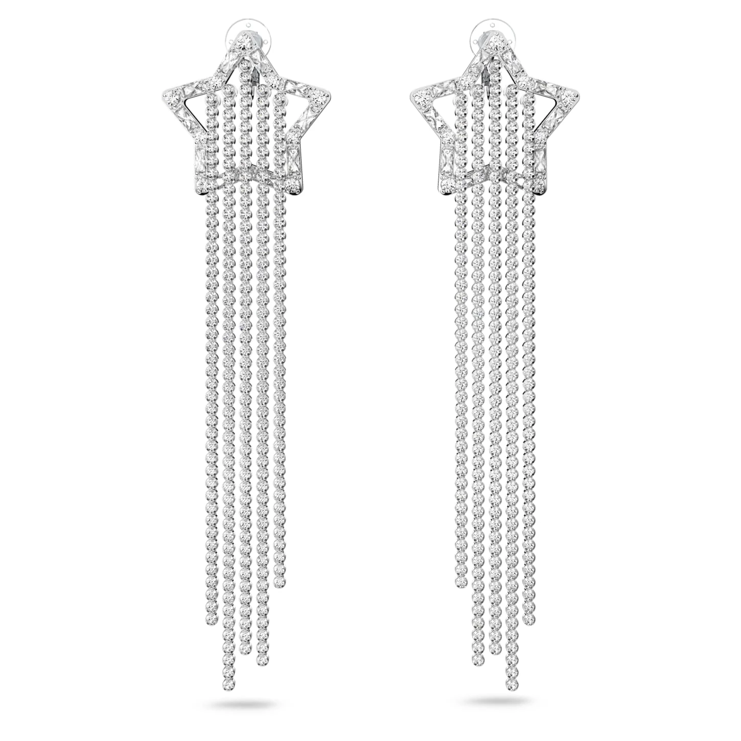 Swarovski Stella Clip Earrings Shooting Star, White, Rhodium Plated 4 Swarovski Stella Clip Earrings Shooting Star, White, Rhodium Plated - Image 2