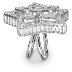 Swarovski Stella Cocktail Ring Mixed Cuts, Star, White, Rhodium Plated -Jewelry Store stella cocktail ring mixed cuts star white rhodium plated swarovski 5626367 3