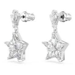 Swarovski Stella Drop Earrings Kite Cut, Star, White, Rhodium Plated -Jewelry Store stella drop earrings kite cut star white rhodium plated swarovski 5652002 3