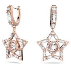 Swarovski Stella Drop Earrings Mixed Cuts, Star, White, Rose Gold-tone Plated -Jewelry Store stella drop earrings mixed cuts star white rose gold tone plated swarovski 5617769 2