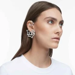 Swarovski Stella Ear Cuff Set (3), Mixed Cuts, Star, White, Rhodium Plated -Jewelry Store stella ear cuff set 28329 mixed cuts star white rhodium plated swarovski 5617757 4