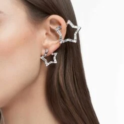 Swarovski Stella Ear Cuff Set (3), Mixed Cuts, Star, White, Rhodium Plated -Jewelry Store stella ear cuff set 28329 mixed cuts star white rhodium plated swarovski 5617757 6