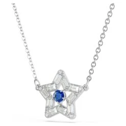 Swarovski Stella Pendant Mixed Cuts, Star, Blue, Rhodium Plated -Jewelry Store stella pendant mixed cuts star blue rhodium plated swarovski 5639186 2
