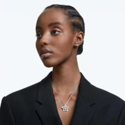 Swarovski Stella Set Mixed Cuts, Star, White, Rhodium Plated