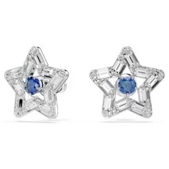 Swarovski Stella Stud Earrings Mixed Cuts, Star, Blue, Rhodium Plated -Jewelry Store stella stud earrings mixed cuts star blue rhodium plated swarovski 5639188 2
