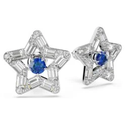 Swarovski Stella Stud Earrings Mixed Cuts, Star, Blue, Rhodium Plated -Jewelry Store stella stud earrings mixed cuts star blue rhodium plated swarovski 5639188 3