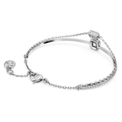 Swarovski Stilla Bangle Mixed Cuts, Blue, Rhodium Plated -Jewelry Store stilla bangle mixed cuts blue rhodium plated swarovski 5668244 4