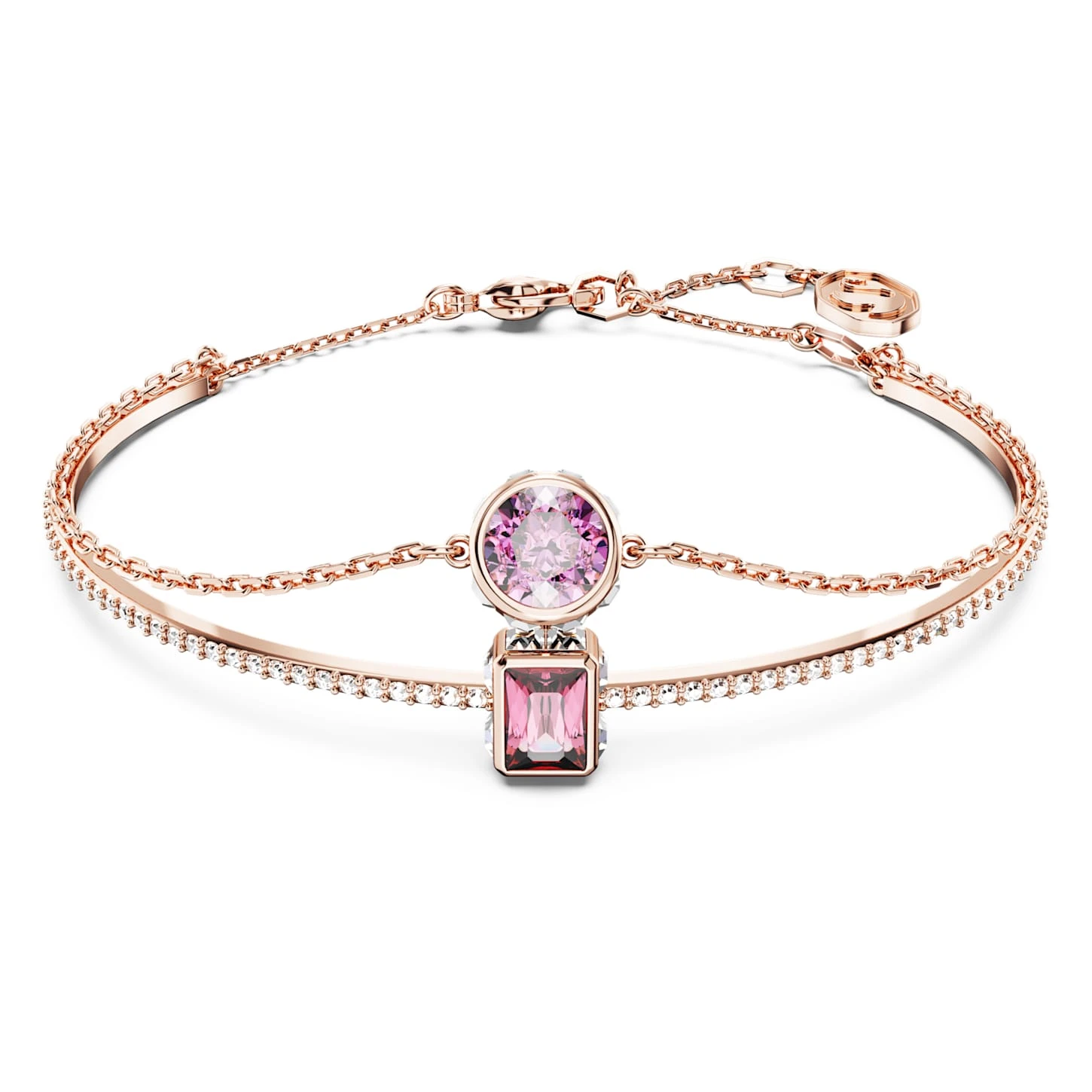 Swarovski Stilla Bangle Mixed Cuts, Pink, Rose Gold-tone Plated 4 Swarovski Stilla Bangle Mixed Cuts, Pink, Rose Gold-tone Plated - Image 2